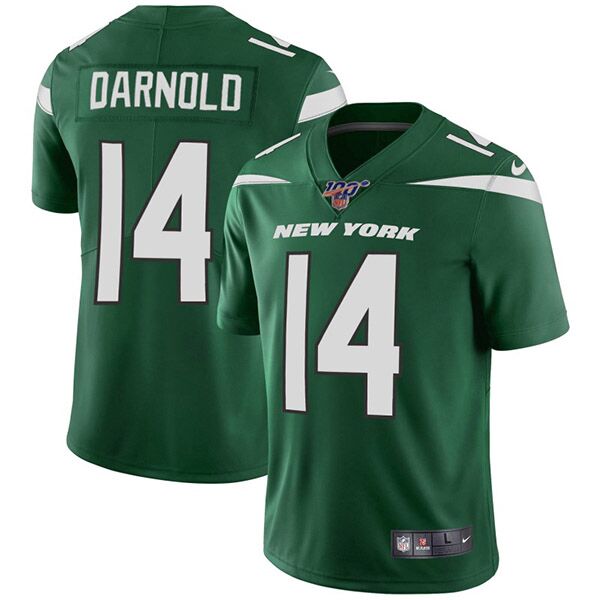 Men's New York Jets #14 Sam Darnold Green 2019 100th Season Vapor Untouchable Limited Stitched NFL Jersey